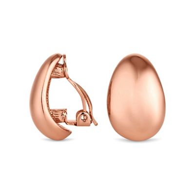 Rose gold oval clip on earring
